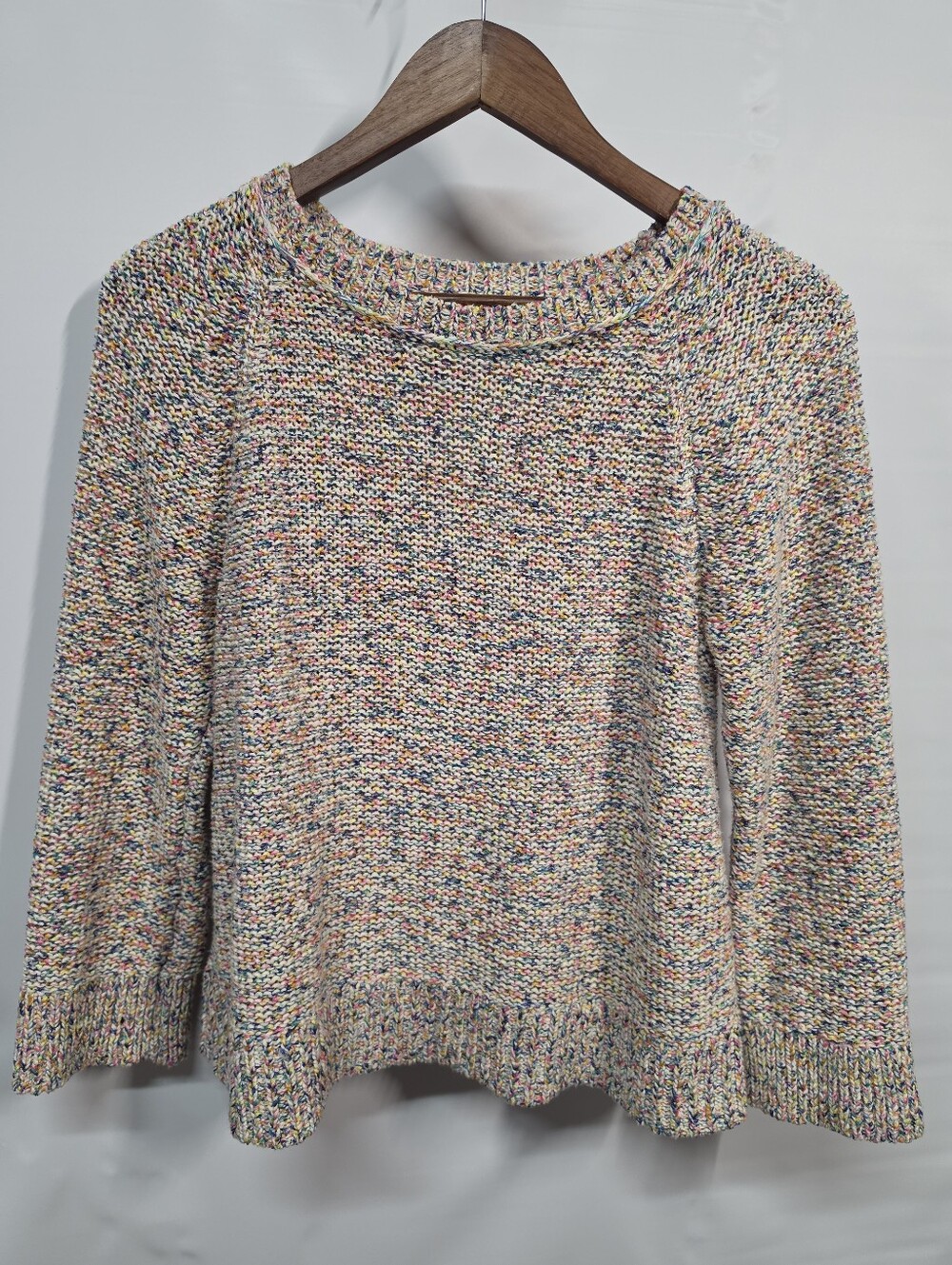 Lou & Grey for LOFT Rainbow Confetti Marled Knit Pullover Sweater Size M